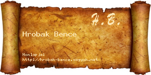 Hrobak Bence névjegykártya